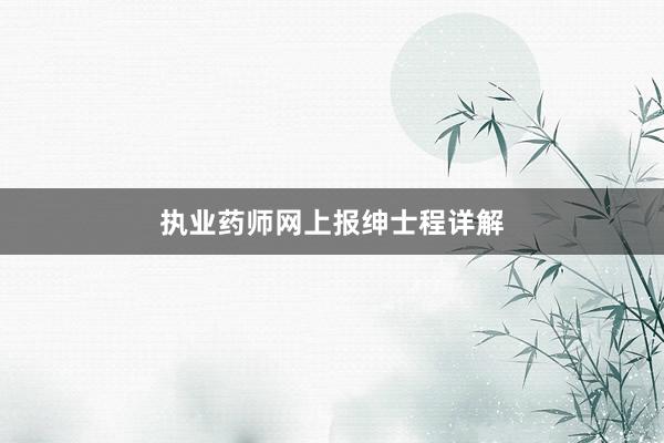 执业药师网上报绅士程详解
